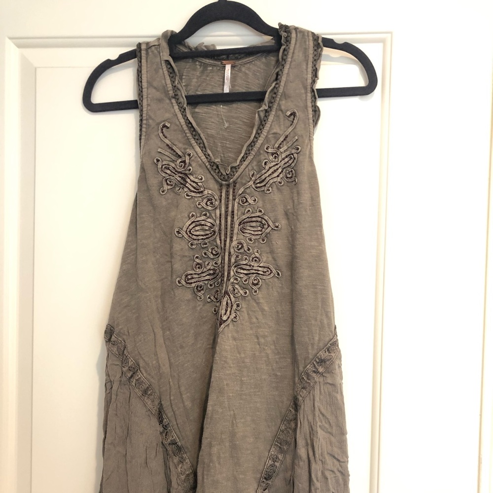 Free People Beaded Tunic Mini Dress XS